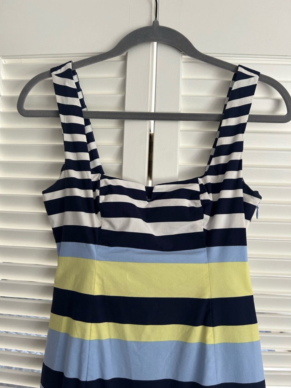 Anthropologie Maeve Sleeveless Square-Neck Flutter-Hem Midi Dress XXS Striped - Picture 4 of 8
